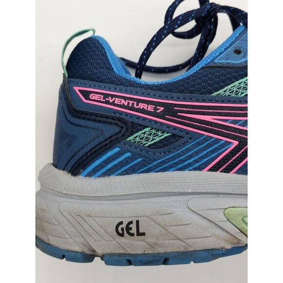 ASICS Gel Venture 7 Lace Up Running Shoes Women SZ 12 Blue Pink Granola Athletic - Picture 12 of 12